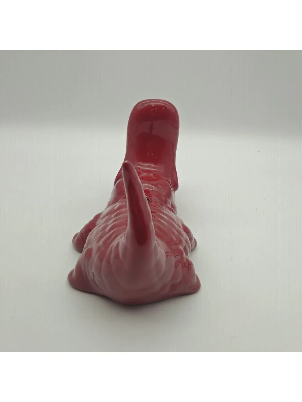 MCM Burgandy Ceramic Alligator Toothbrush/Toothpaste Holder 9.5x6x4.5